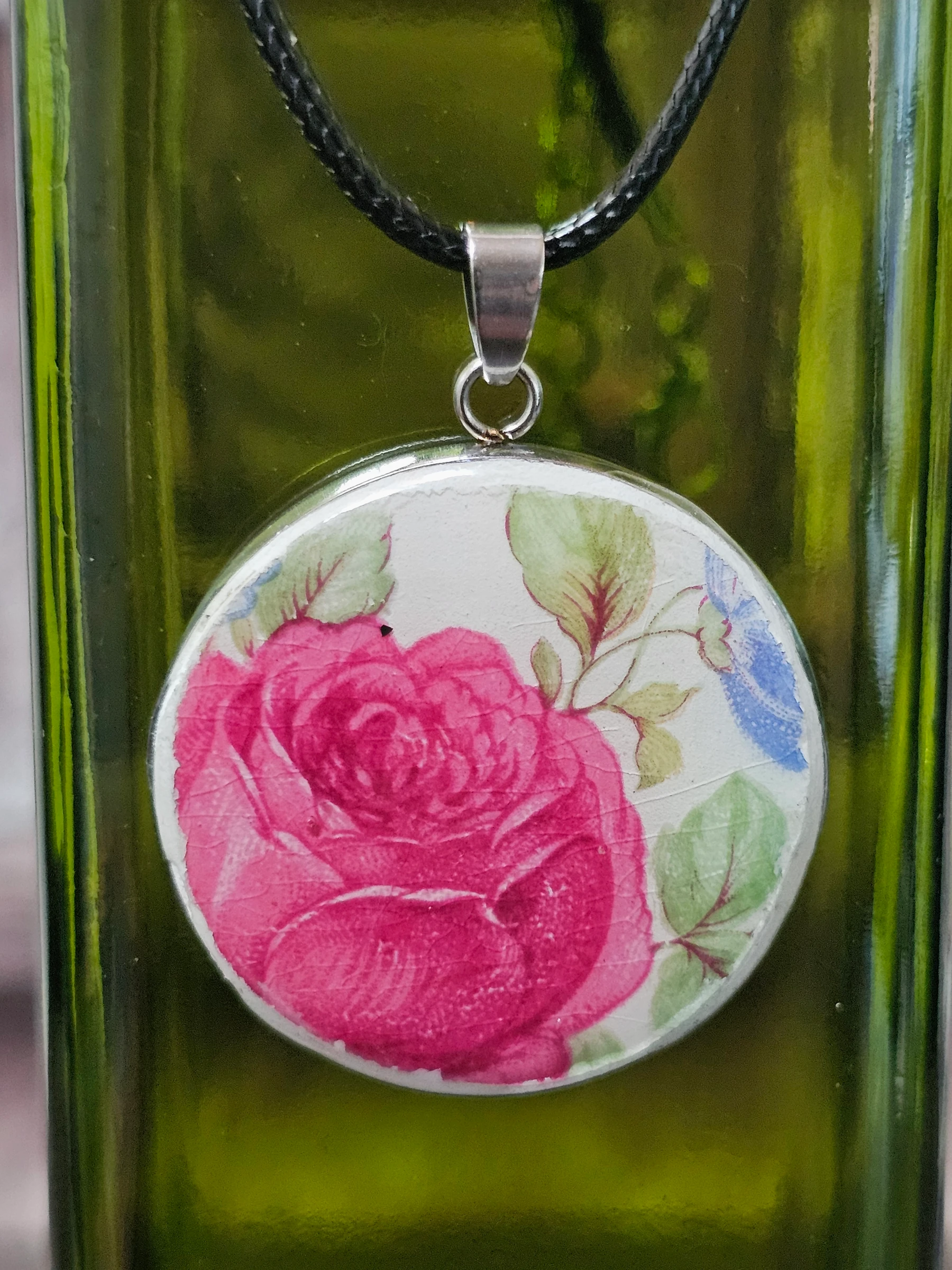 Pendant with polychrome iron earth plate floral pattern – photo 2